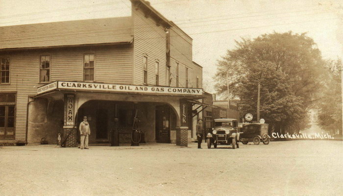 Real Photo Clarksville Oil And Gas Company Michigan Mi Postcard